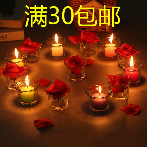 创意浪漫玻璃蜡烛杯烛台欧式烛光晚餐婚庆生日摆图香薰防风杯 - 封面