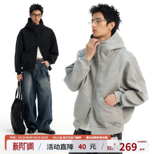 江南先生NewJNXS高克重曼巴棉空气层连帽宽松外套春休闲廓形卫衣