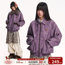 江南先生NewJNXS美式 复古PU皮可拆卸毛领皮衣夹克秋男女休闲外套