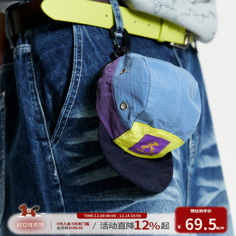 江南先生NewJNXS 美式复古立体结构男女夏季尼龙格子潮流帽型挂包