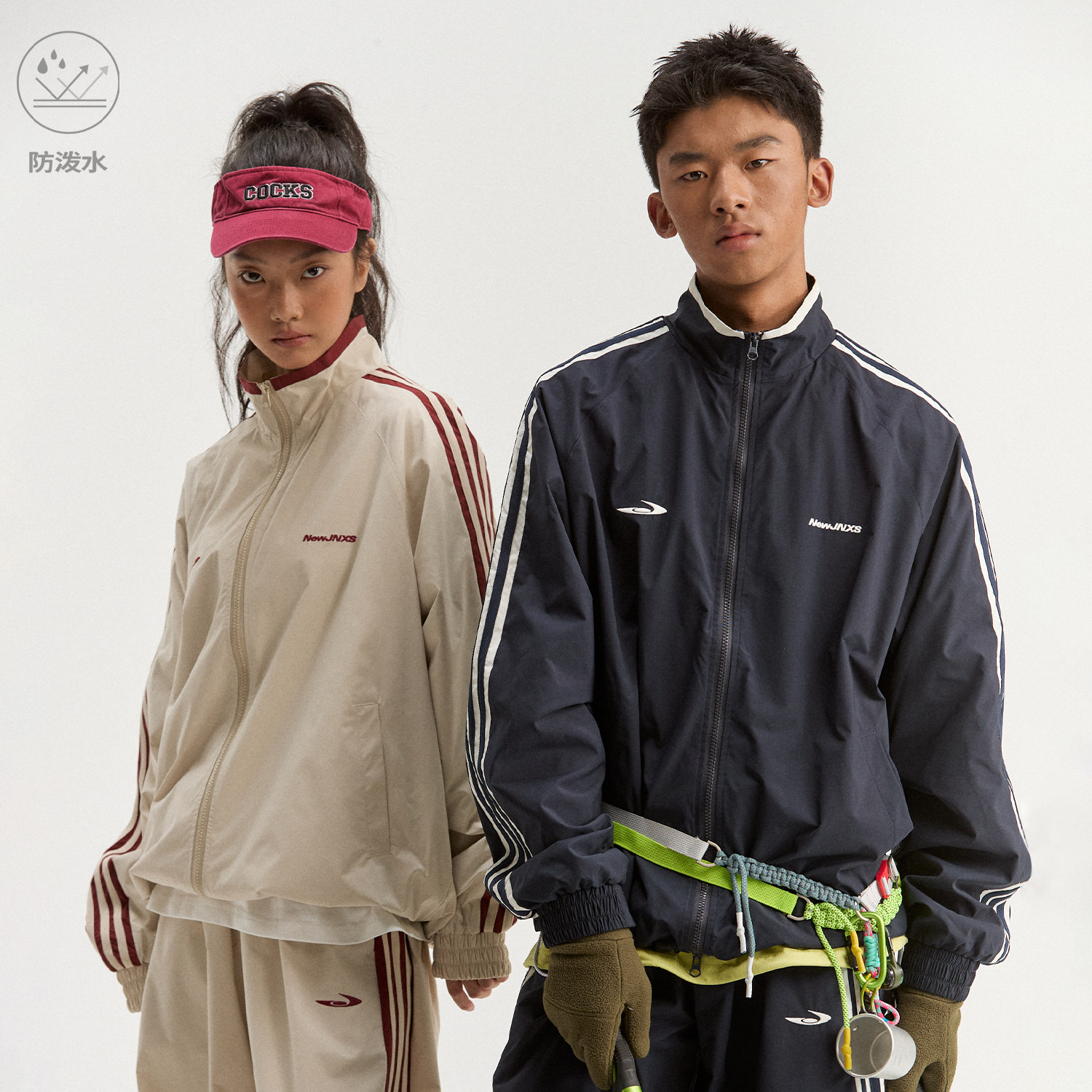 江南先生NewJNXS'城市接力赛'运动户外透气外套休闲撞色织带夹克