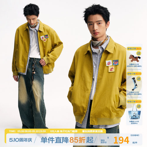 江南先生NewJNXS'贴贴'bomber魔术贴飞行夹克休闲宽松工装外套春