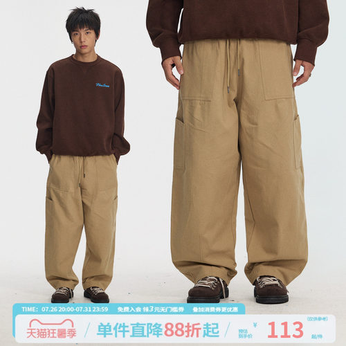 江南先生NewJNXS美式宽松直筒工装裤伐木裤男潮牌阔腿休闲裤春秋