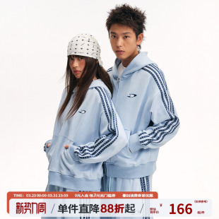 江南先生NewJNXS仿麂皮星星织带时尚 卫衣春休闲情侣外套 宽松开衫