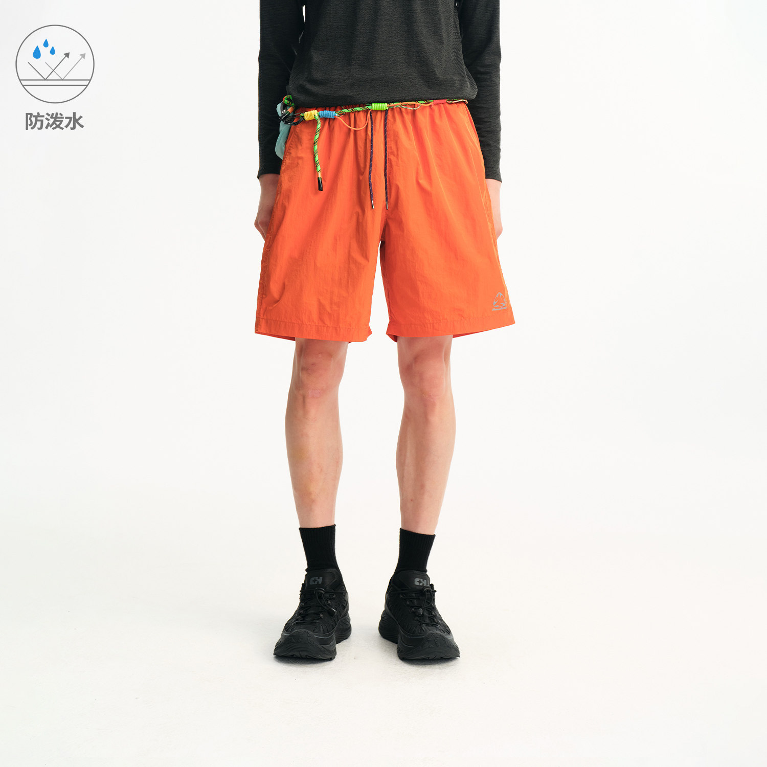 江南先生NewJNXS防泼水混色抽绳休闲裤夏户外反光印花透气短裤男图片