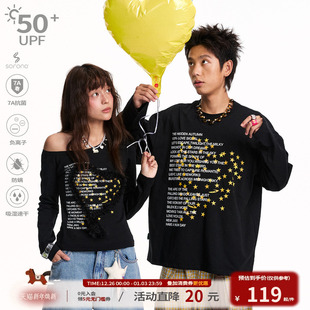 江南先生NewJNXS吸湿7A抗菌240g索罗娜蕾丝五角星型爱心标语T恤