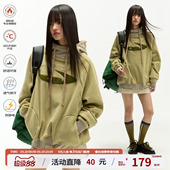 江南先生NewJNXS保暖锁温登山摇粒绒拼接卫衣毛巾绣宽松连帽上衣