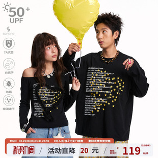 江南先生NewJNXS吸湿7A抗菌240g索罗娜蕾丝五角星型爱心标语T恤