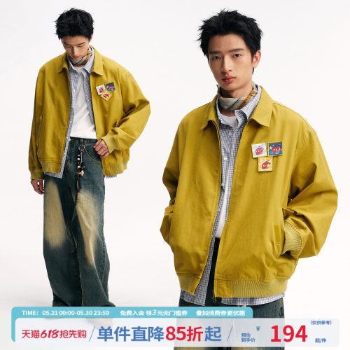 江南先生NewJNXS'贴贴'bomber魔术贴飞行夹克休闲宽松工装外套春