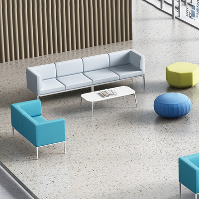 简约现代办公休闲接待区沙发茶几组合简易双人四人位洽谈等候沙发