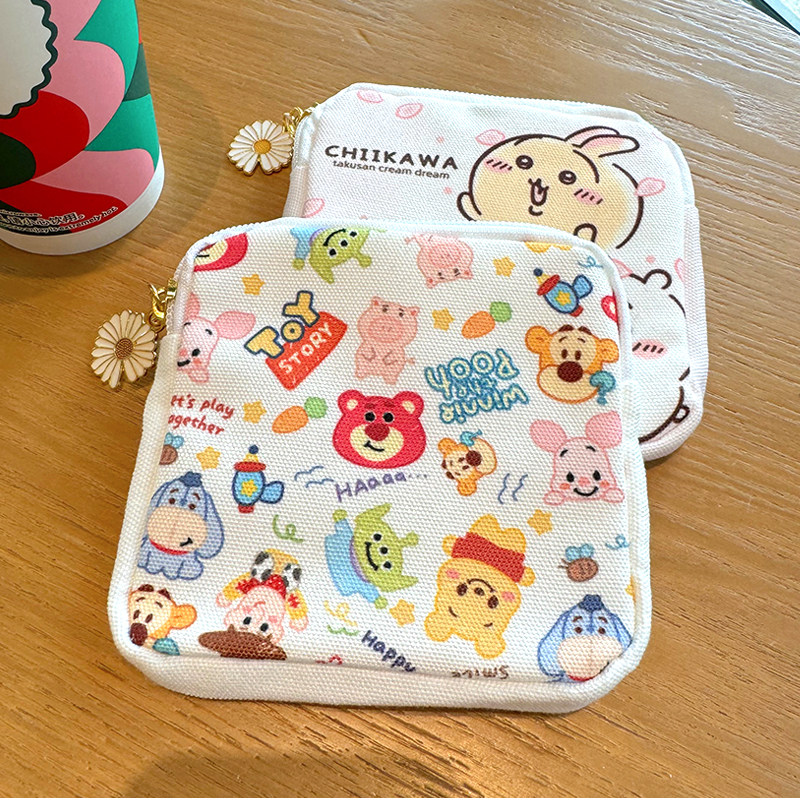可爱卡通卫生巾收纳包零钱月事小包学生便携随身帆布姨妈巾卫生棉,收纳整理,卫生巾收纳包,淘宝优惠券,粉丝福利购,淘宝优惠卷