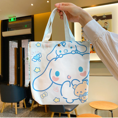 可爱卡通小号帆布袋手提便携通勤