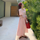 法式度假风甜美连衣裙女2025夏季新款温柔减龄独特漂亮显瘦长裙子，女装连衣裙，2D084