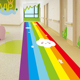 彩虹儿童娱乐区域装 饰布置贴画游戏贴纸幼儿园跳房子跳格子地贴