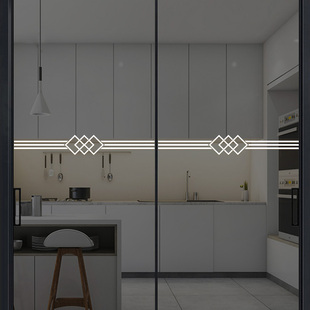 定制玻璃门防撞条公司办公室金色玻璃腰线自黏贴膜简约广告贴纸