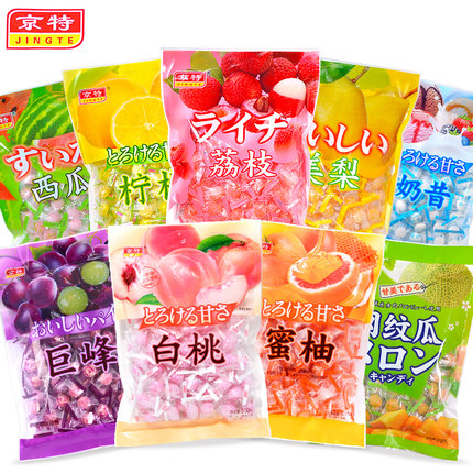 京特白桃糖果汁水果味硬糖水蜜桃巨峰味喜糖春节年货商务招待零食