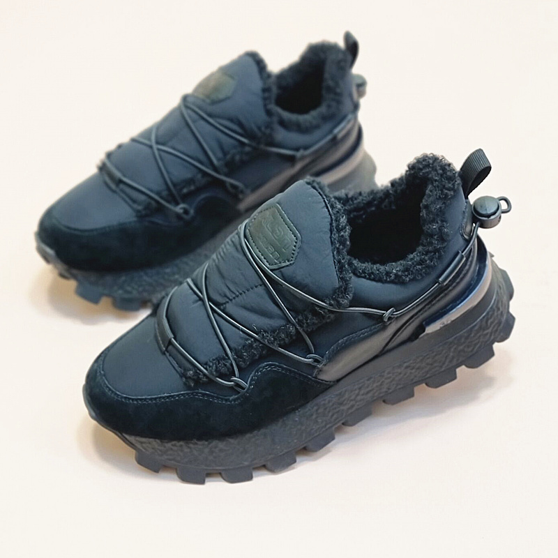 厚底真皮雪地靴加绒毛毛鞋