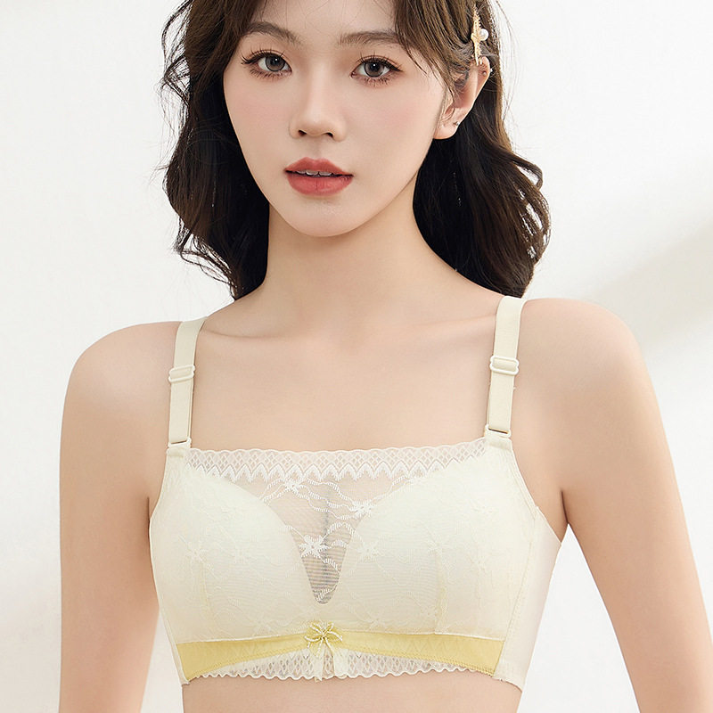 芭琪蝶无钢圈抹胸小胸文胸性感蕾丝少女聚拢调整型三排扣内衣937