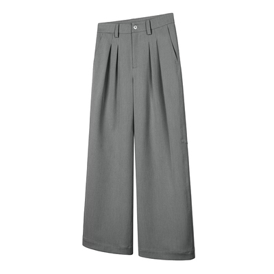 GENTNOBKIN立体剪裁A字型双褶位宽松直筒垂感西裤通勤百搭休闲裤