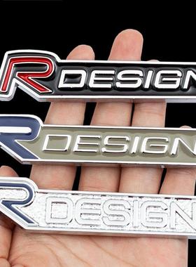 沃尔沃VOLVO改装车贴S40V60C30XC90叶子板标金属RDESIGN车身贴标