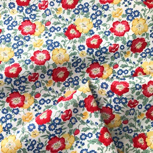 美国代购 莱曾比棉布料 Coastal Flowers虞美人 Quilting Liberty