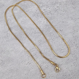 简约金色钛钢方蛇链情侣蛇骨链轻奢个性 潮流百搭配毛衣链hot