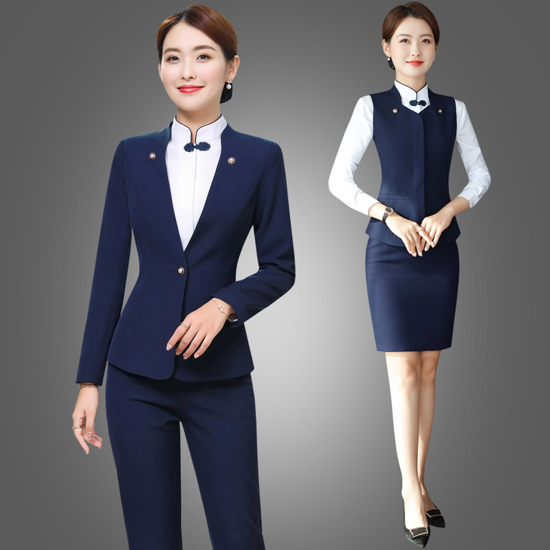 高端职业装套装气质物业客服工装酒店前台服务员接待工作服女秋冬