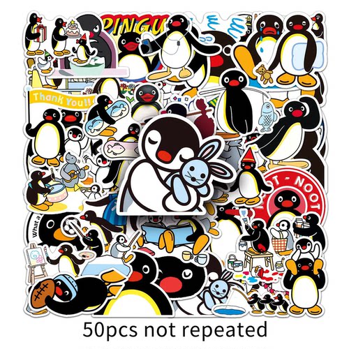 多款可爱企鹅家族pingu贴纸表情包电脑ipad手机行李箱贴防水合集
