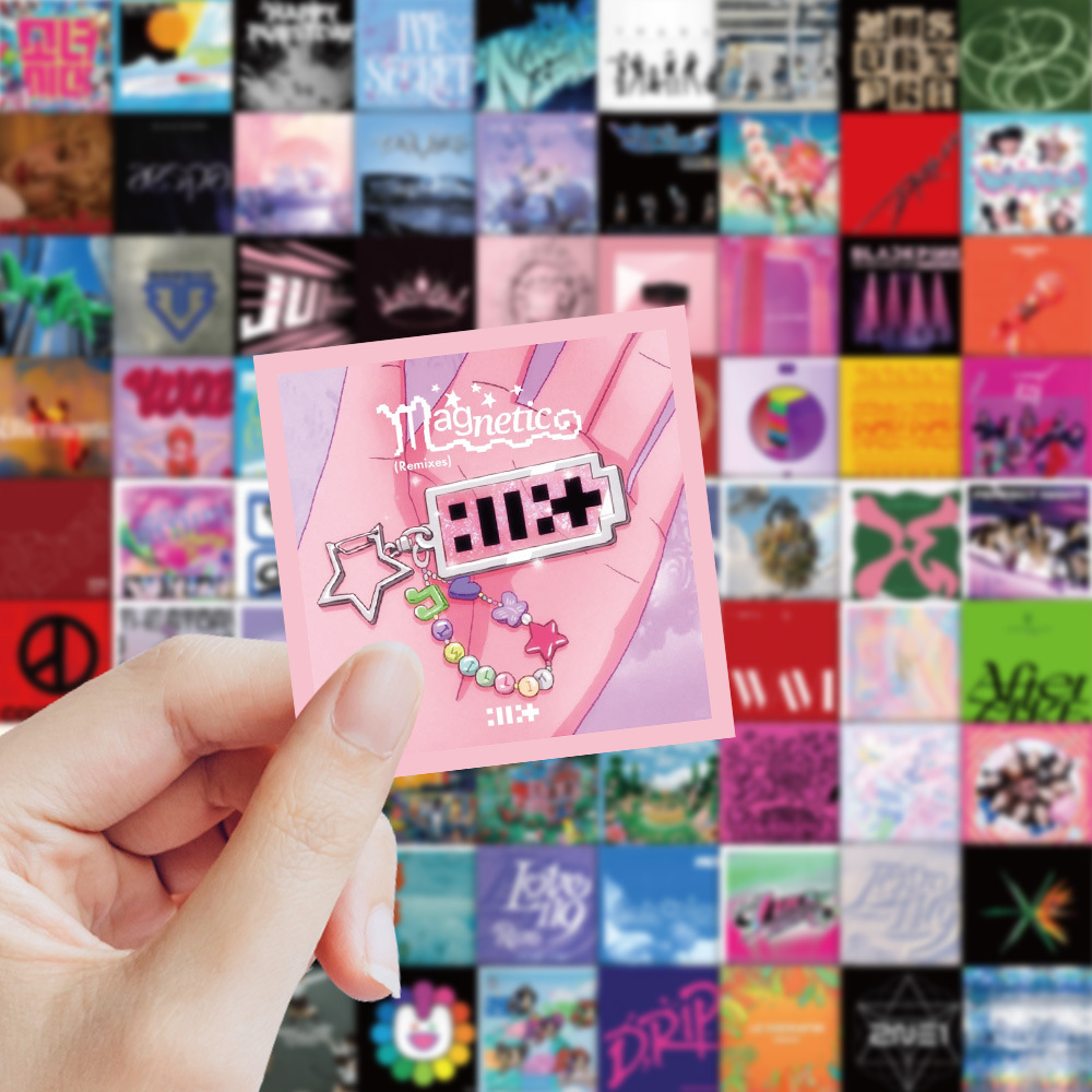 96张kpop专辑封面贴纸音乐专辑涂鸦笔记本电脑电动车旅行箱贴纸