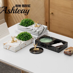 贸易出口创意烟灰缸带盖潮流上档次绿植 家用办公雪茄烟灰缸