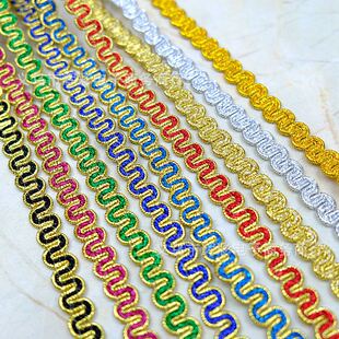 小弯边金银丝波浪花边S织带服装辅料 1.2cm宽一条13.5米 现货