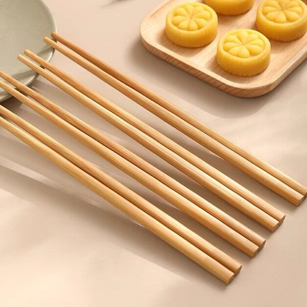 【元槿竹木】天然楠竹筷无漆无辣无异味餐厅家用竹木筷24cm礼盒装