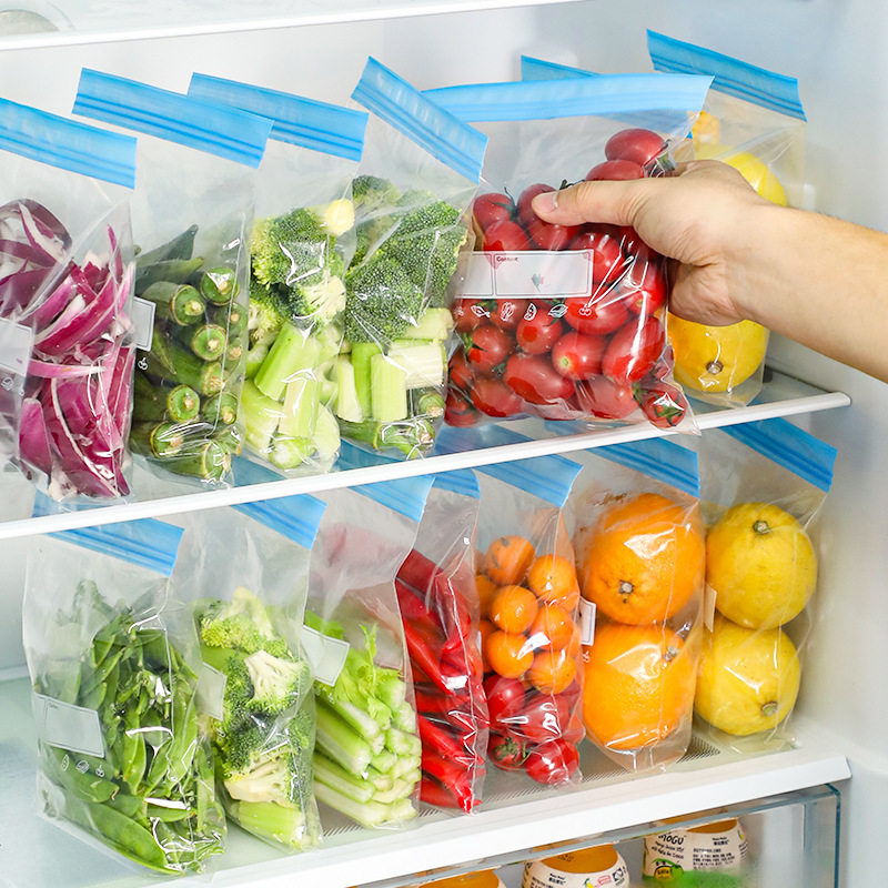 厨房食品保鲜袋家用食品级双筋密封袋家用加厚食品收纳透明塑封袋