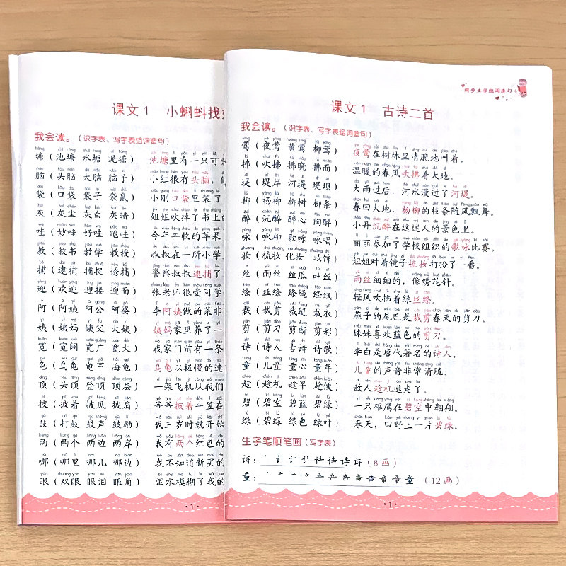 二年级上册2下册生字组词造句阅读本带笔顺笔画小学生语文基础知识手册专项训练同步人教部编版练习册识字表写字表句子积累天天练