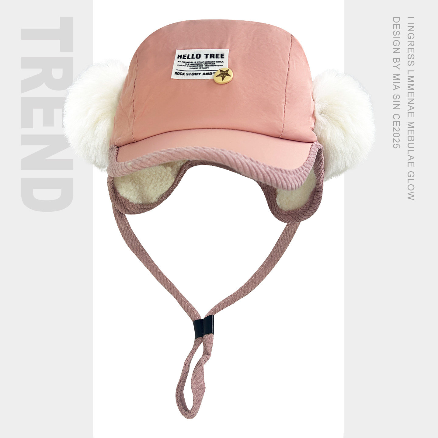 韩国可爱毛球羊羔绒保暖护耳帽女