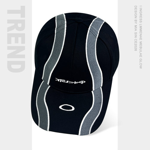 美式重工双刃刺绣字母棒球帽男女