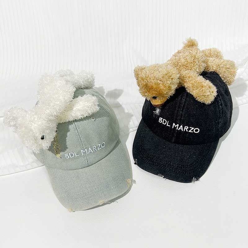 韩国立体小熊兔子玩偶潮牌棒球帽