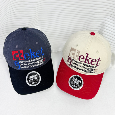 韩国潮牌teket字母纯棉棒球帽女