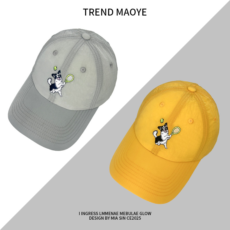 韩国刺绣网球小狗速干轻薄棒球帽