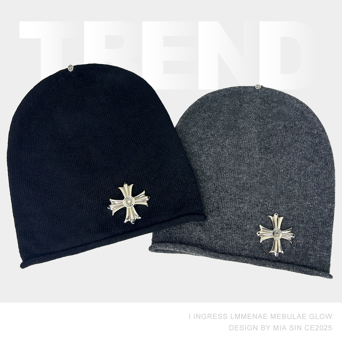 韩国复古十字架弹力大头围堆堆帽