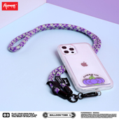 PAPERWORKS气球时光紫绿款 户外露营斜挎编织绳连夹片手机绳