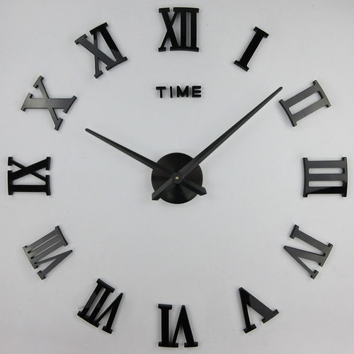 欧式创意客厅挂钟罗马数字钟表家用简约DIY clock墙贴时钟
