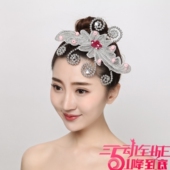 民族舞蹈演出舞台头饰古典现代演出饰品秧歌头饰表演头花银色头饰