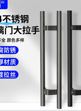 有框玻璃门木门侧装马蹄大拉手