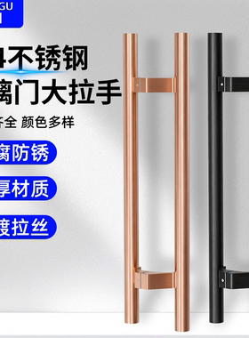 有框玻璃门木门侧装马蹄大拉手