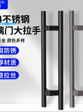 有框玻璃门木门侧装马蹄大拉手