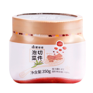 富爸爸韩式泡菜 瓶装切件辣白菜泡菜350g*4瓶 酸辣爽口下饭菜