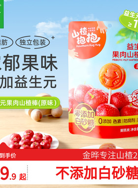 金晔山楂抱抱山楂果肉软棒零添加白砂糖宝宝零食山楂萌趣造型96g
