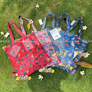 出口日本feiler鸭子瓢虫蝴蝶印花网纱托特单肩包购物袋收纳环保袋