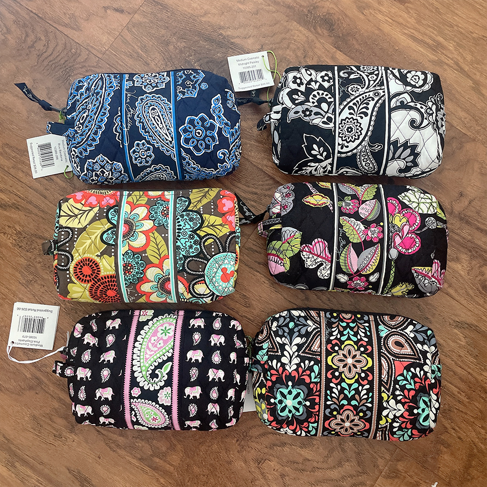 Vera Bradley 外贸纯棉中号化妆包碎花田园风旅行纯棉洗漱收纳包